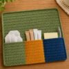 3 Colour Tea Bag Holder with Coaster Crochet Pattern PDF, Tea Organizer Crochet Pattern, Mug Coaster Pocket Holder, Beginner Crochet Pattern