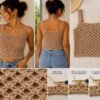 il_fullxfull.8242004478_tj3b.jpg Crochet Top Pattern | Summer Breeze | Easy Crossed Stitch | DK Cotton | Sizes XS to XL