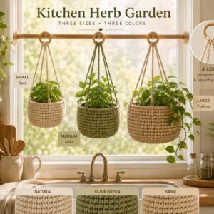 Sunwoven Hanging Basket Crochet Pattern | Beginner Plant Hanger (PDF Download)