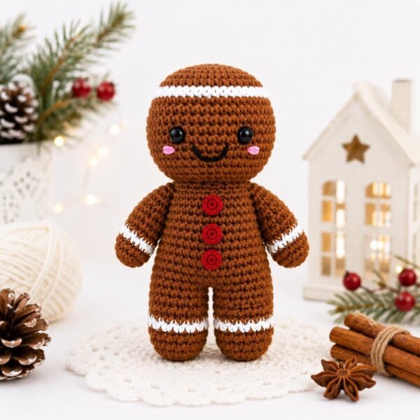 il_fullxfull.8315863542_pj6s.jpg Crochet Gingerbread Cookie Amigurumi Pattern | Beginner Friendly Christmas Doll (PDF Download)