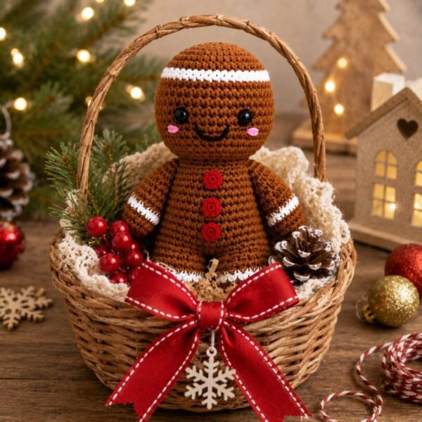 il_fullxfull.8315863562_f7bh.jpg Crochet Gingerbread Cookie Amigurumi Pattern | Beginner Friendly Christmas Doll (PDF Download)