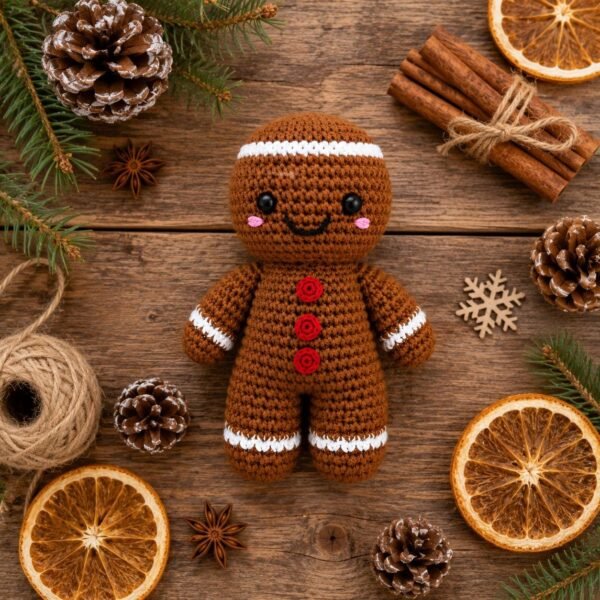 il_fullxfull.8315863578_sngr.jpg Crochet Gingerbread Cookie Amigurumi Pattern | Beginner Friendly Christmas Doll (PDF Download)