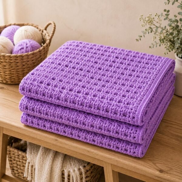 Crochet Baby Blanket Pattern | Easy Textured Blanket PDF | Beginner Crochet Pattern | Ridge & Eyelet Stitch