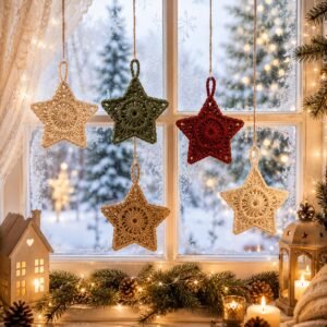Easy Crochet Star Ornament Pattern | Beginner Christmas Tree Decor (PDF Download)