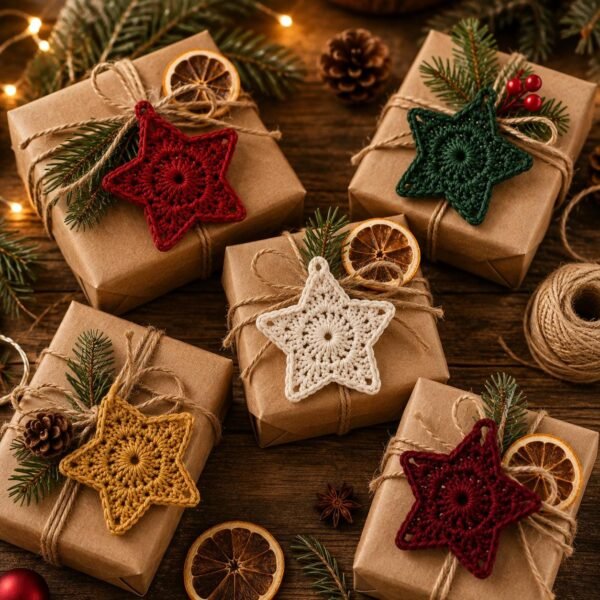 Easy Crochet Star Ornament Pattern | Beginner Christmas Tree Decor (PDF Download)