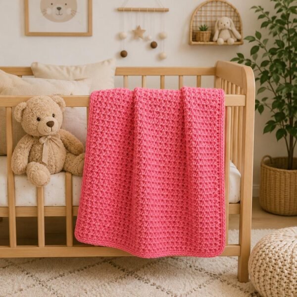Easy Baby Blanket Crochet Pattern, Lemon Peel Stitch, Beginner PDF (Instant Download)