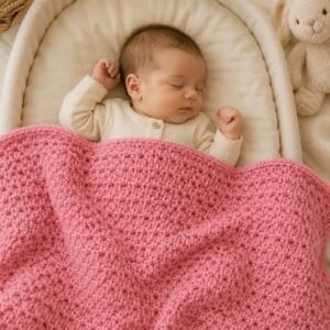 Easy Baby Blanket Crochet Pattern, Lemon Peel Stitch, Beginner PDF (Instant Download)