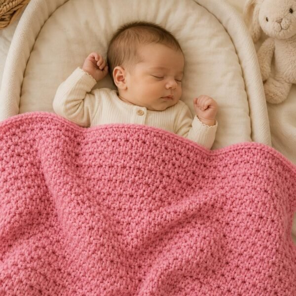 Easy Baby Blanket Crochet Pattern, Lemon Peel Stitch, Beginner PDF (Instant Download)