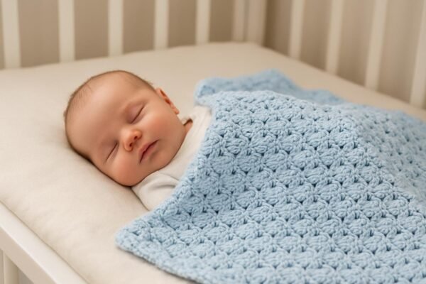 il_fullxfull.8388199658_n6vk.jpg Cozy Shell Stitch Baby Blanket Crochet Pattern PDF | Beginner Friendly Striped or Solid Tutorial