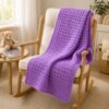 Crochet Baby Blanket Pattern | Easy Textured Blanket PDF | Beginner Crochet Pattern | Ridge & Eyelet Stitch