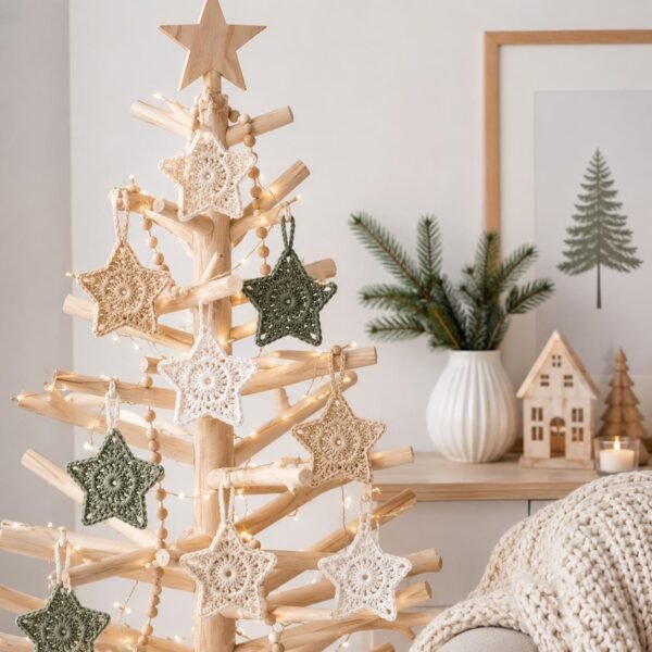 Easy Crochet Star Ornament Pattern | Beginner Christmas Tree Decor (PDF Download)