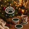 Christmas Crochet Coaster Holder Pattern | Beginner Festive Decor (PDF Download)