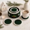 Christmas Crochet Coaster Holder Pattern | Beginner Festive Decor (PDF Download)