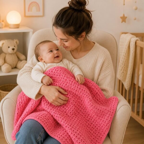 Easy Baby Blanket Crochet Pattern, Lemon Peel Stitch, Beginner PDF (Instant Download)